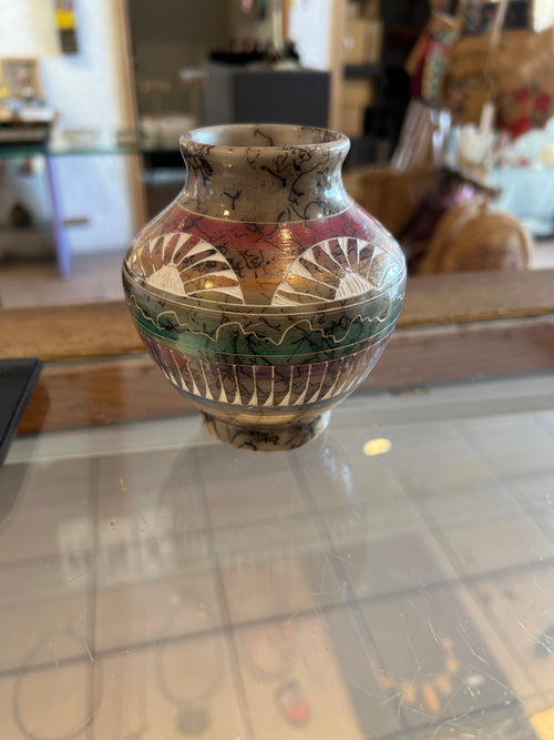 Samantha Willie Navajo Horsehair Pottery – Ceramic Multicolor Vase