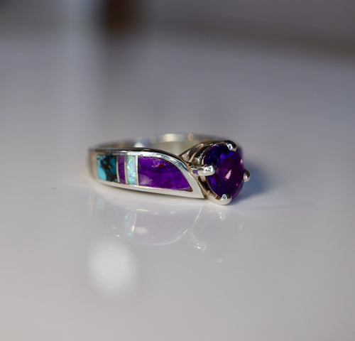 Shalako Navajo Stone Inlaid Ring