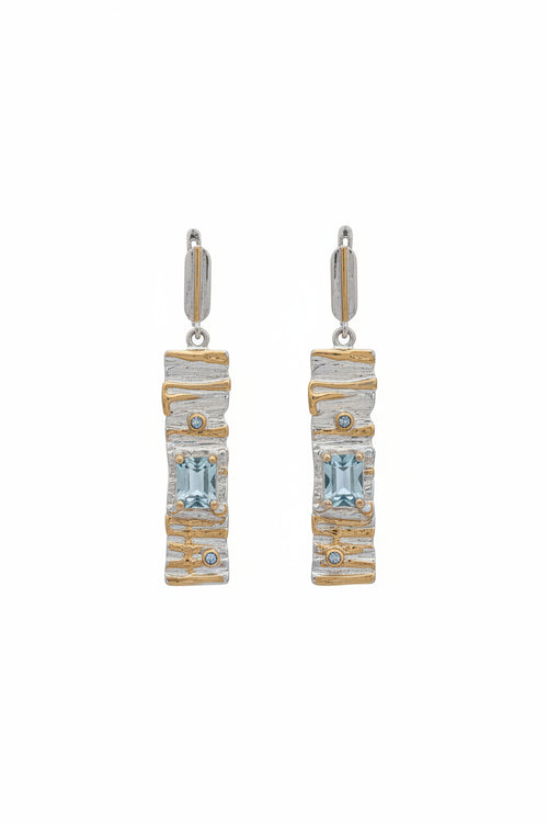 Blue Topaz & Tanzanite Earrings