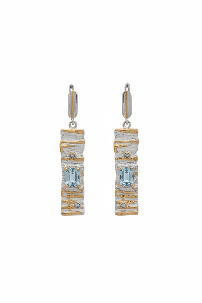 Blue Topaz & Tanzanite Earrings