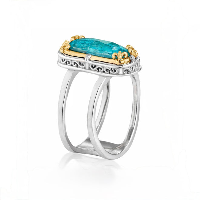 Rectangular Chrysocolla Ring