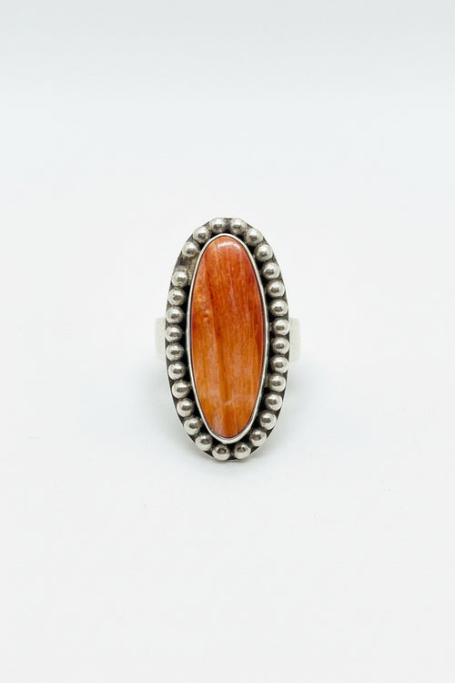 Sterling Silver Spiny Oyster Navajo Made Vintage Ring
