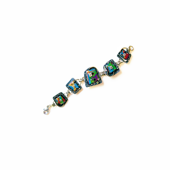 Savage Colorful Bracelet blue topaz & pyrite