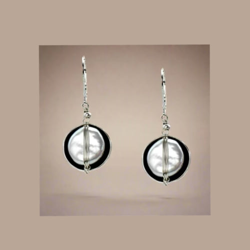 Sterling Cupped Pearl Earring