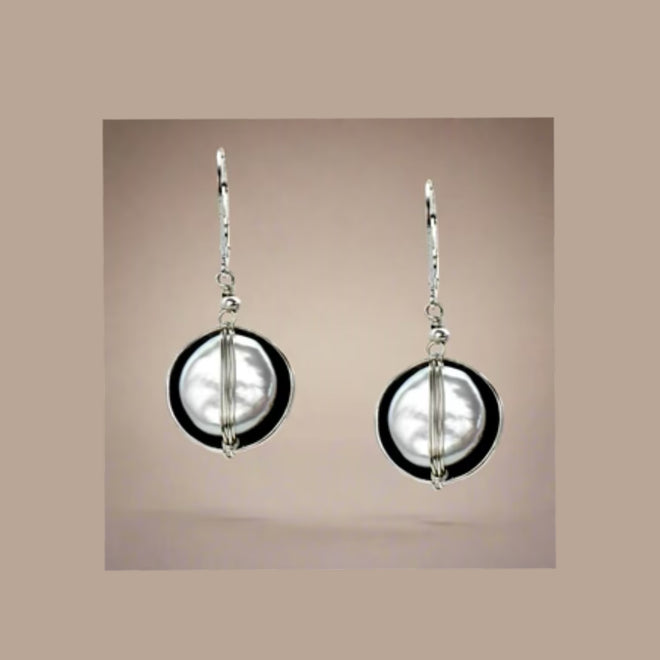 Sterling Cupped Pearl Earring