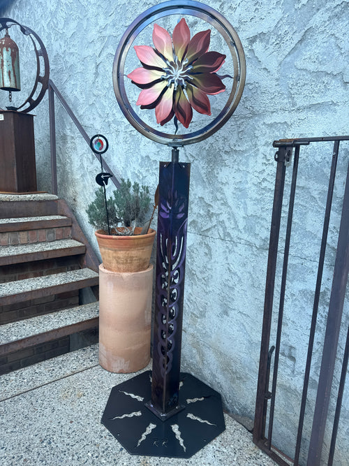 Orange Red Ring Head Sculpture