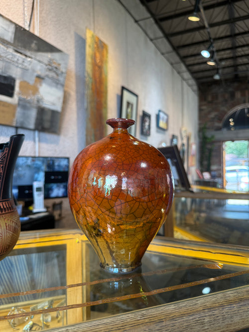 Raku Ferric Bottle