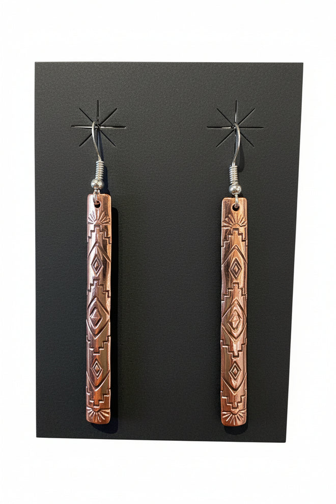 Copper Earrings by Navajo Artist Felicia Etcitty