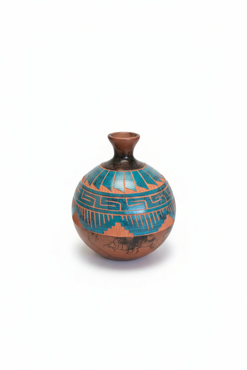 Navajo Ceramic Vase by Manuel Brieno 5.5"H x 4.5"W