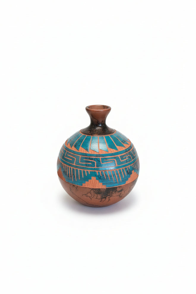 Navajo Ceramic Vase by Manuel Brieno 5.5"H x 4.5"W
