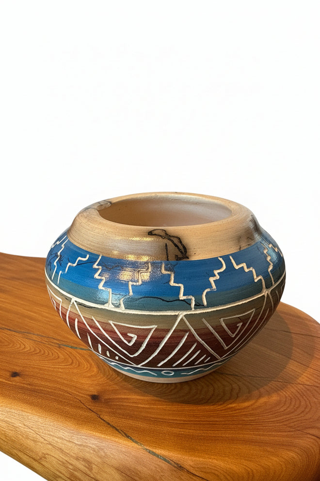 Navajo Carved Pottery by Vanessa Sam