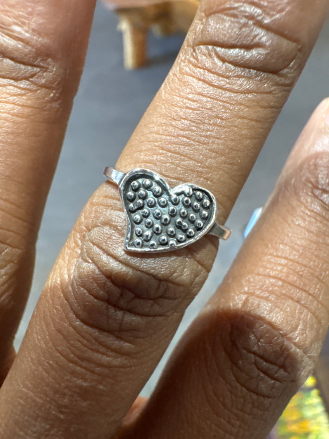 Oxidized Sterling Silver Heart Ring