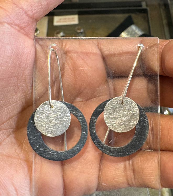 Two Circle Drop Earrings