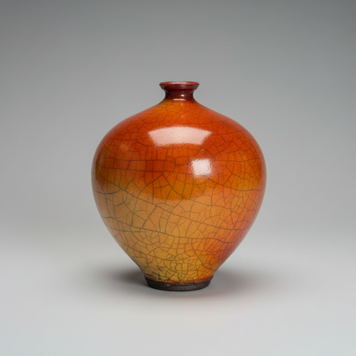 Raku Ferric Small Bud Vase