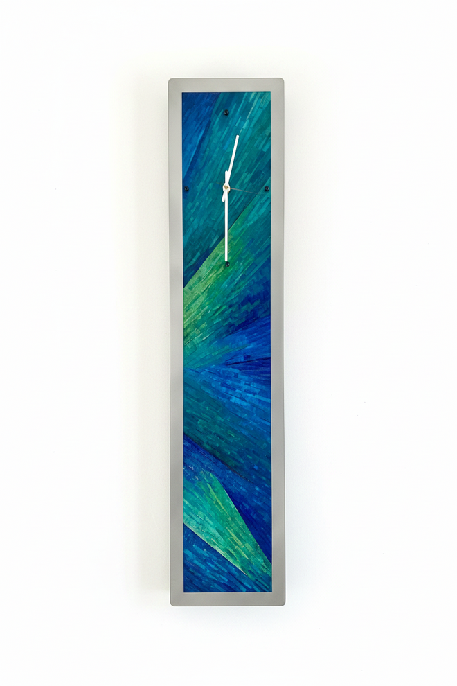 Hand Painted One of a Kind Aluminum Clock