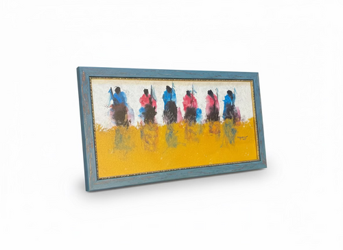 Protectors VII — Al Clymer (Original, 25 3/5″ H × 13 3/4″ W), Double-Framed Oil & Acrylic on Panel