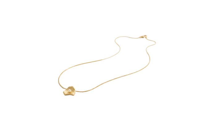Freshwater Pearl Shell Pendant Necklace — Gold