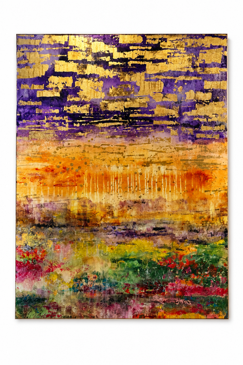 colorful-arizona-desert-inspired-wall-art-gold-leaf