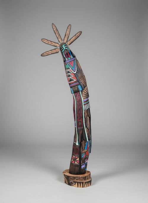 32.5-inch Kachina Sculpture by Navajo Artist Jerald Guy
