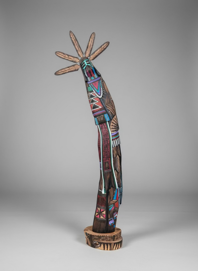 32.5-inch Kachina Sculpture by Navajo Artist Jerald Guy
