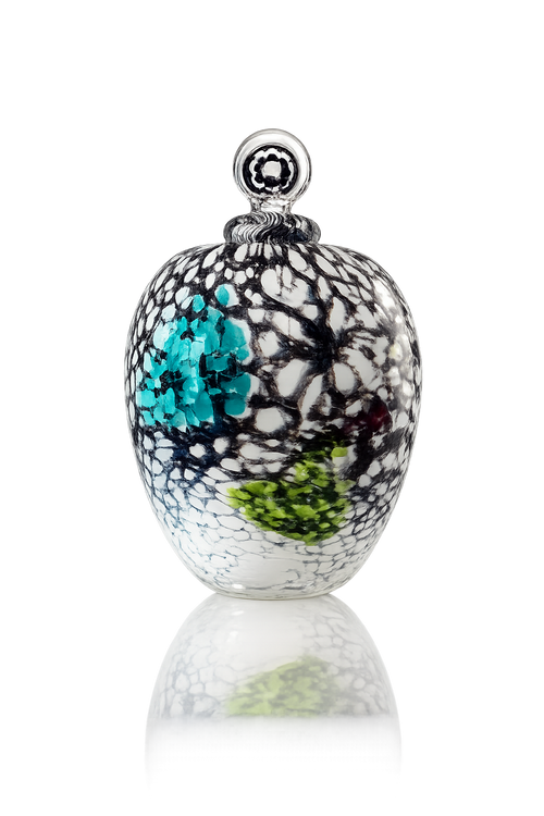 Handblown Glass Vase with Lid