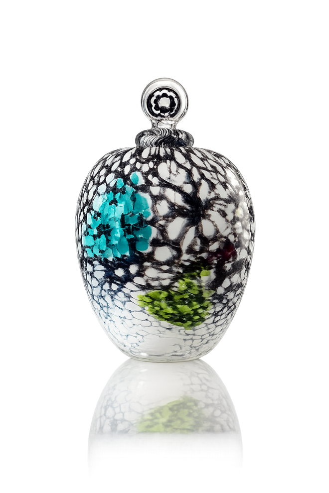Handblown Glass Vase with Lid