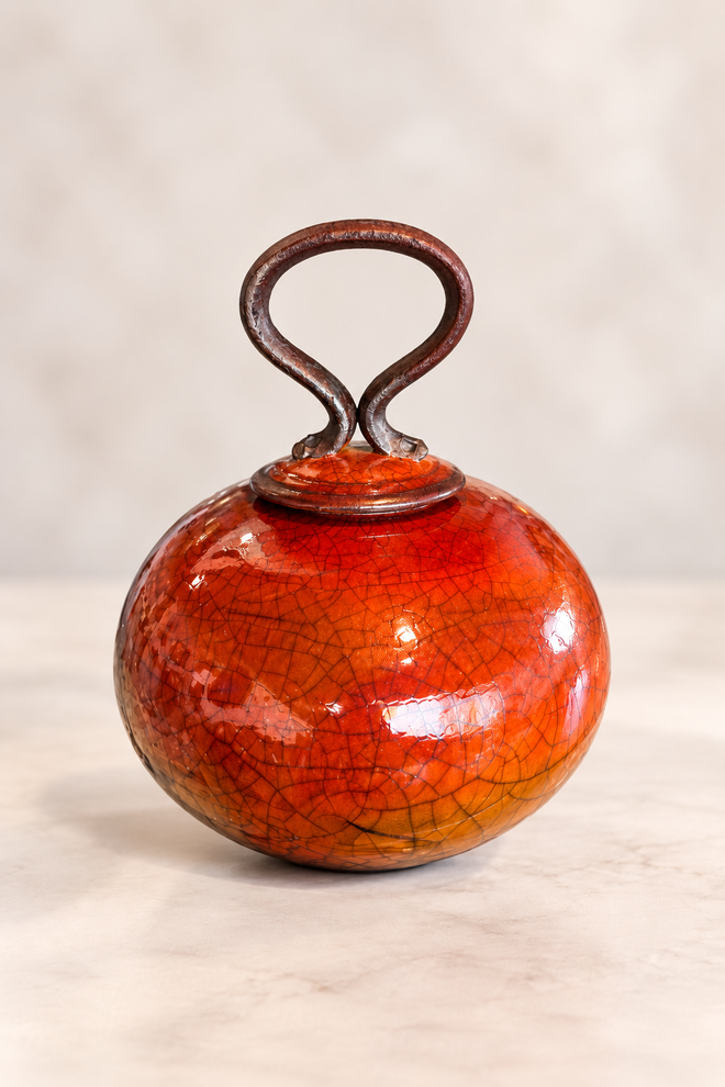 Handmade Ferric Chloride Raku Pottery
