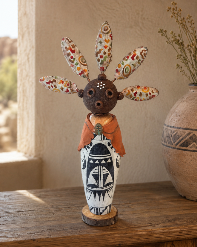 Kachina Doll Sculpture in a home decor setting