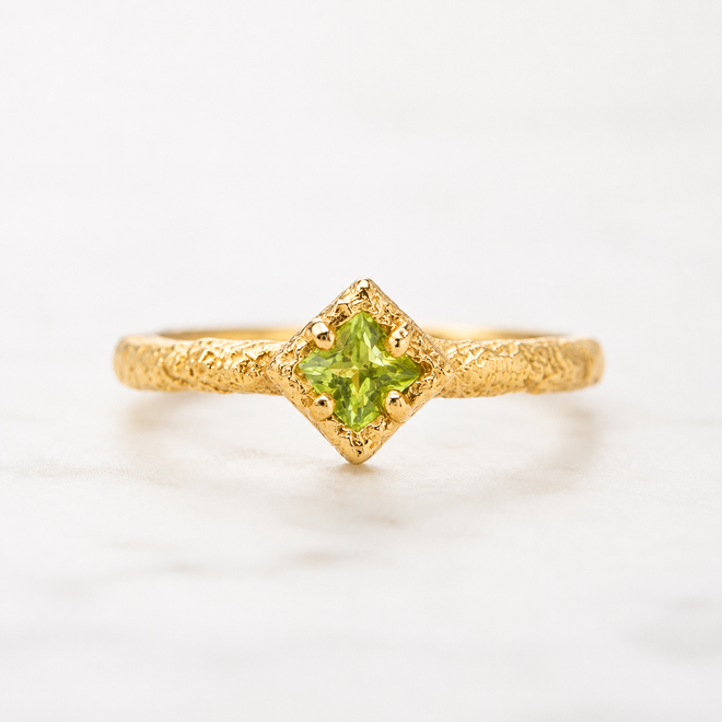 Handmade Peridot Ring August Birthstone best option for Engagement Ring