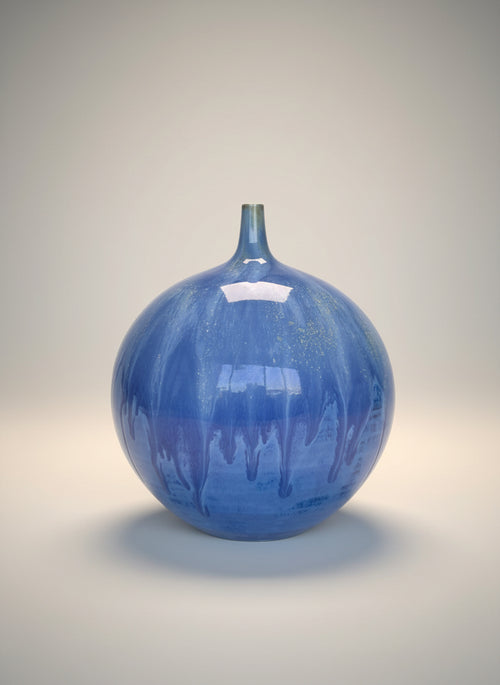 Handmade Periwinkle Bottle 9"h x 8"w by Sari Green