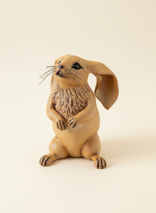 Handmade Lop-Eared Rabbit Sculpture by Sumati Colpitts