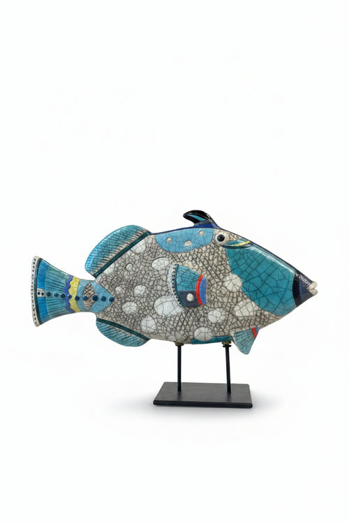 Handmade Trigger Fish on stand