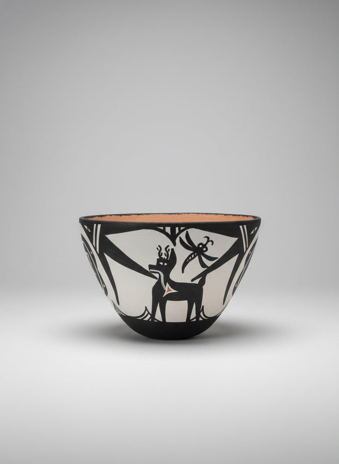 Darla Westika Zuni Pot — 4″ × 6″ — Hand-Painted Native Clay