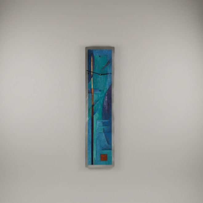 Hand Painted One of a kind aluminum clock