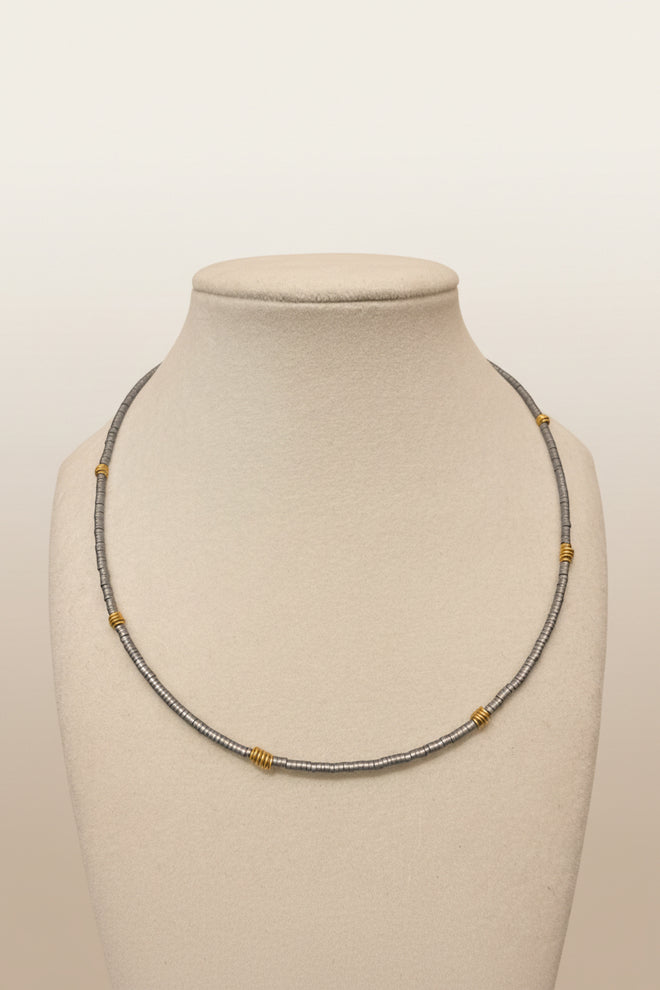 Grey Hematite Single Strand Necklace