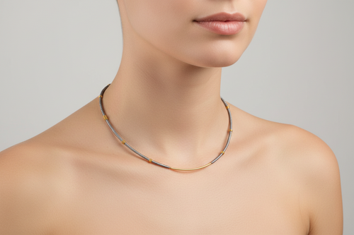 Grey Hematite Single Strand Necklace