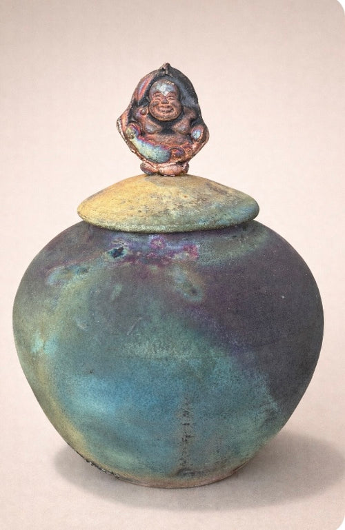 Frog Handmade Raku Pot