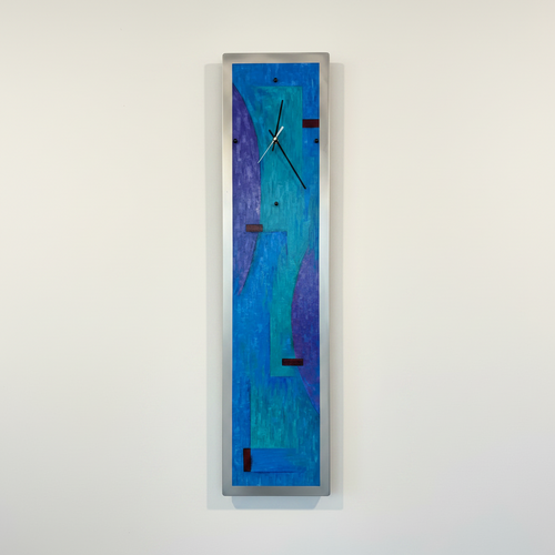 Hand Painted One of a Kind Aluminum Clock