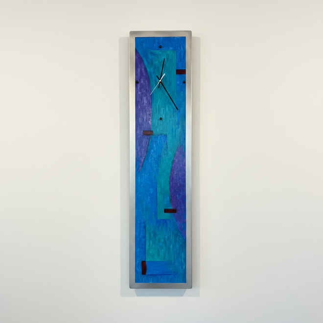 Hand Painted One of a Kind Aluminum Clock