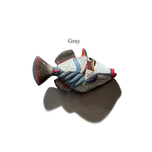 Hanging Ceramic Picasso Fish (Gray)