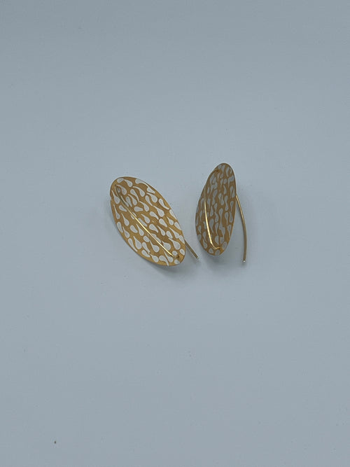 Oval Earrings Sterling Silver Gold Plated