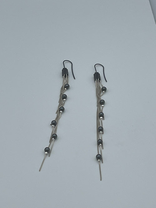Long Flex Silver Hematite Ball