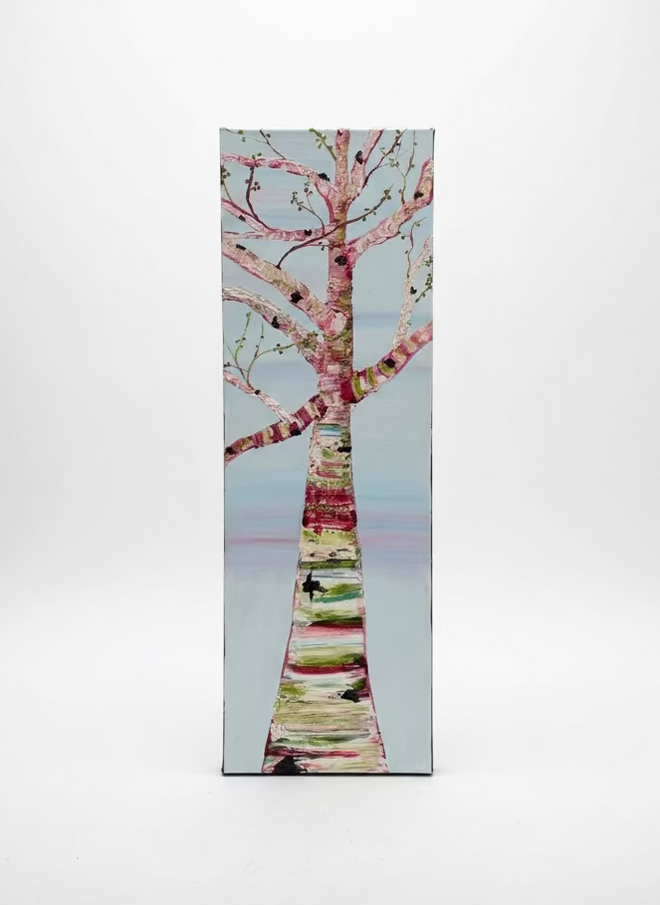 Looking up to Spring 24”x8” oil on canvas