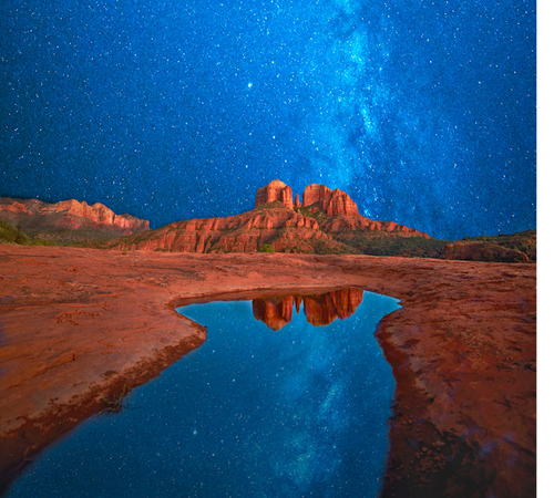 Cathedral Rock Sedona Arizona & Milky Way