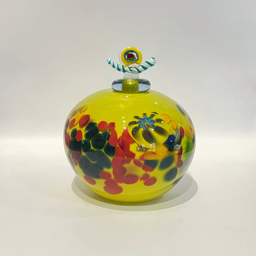 Molten Glass Yellow Vase