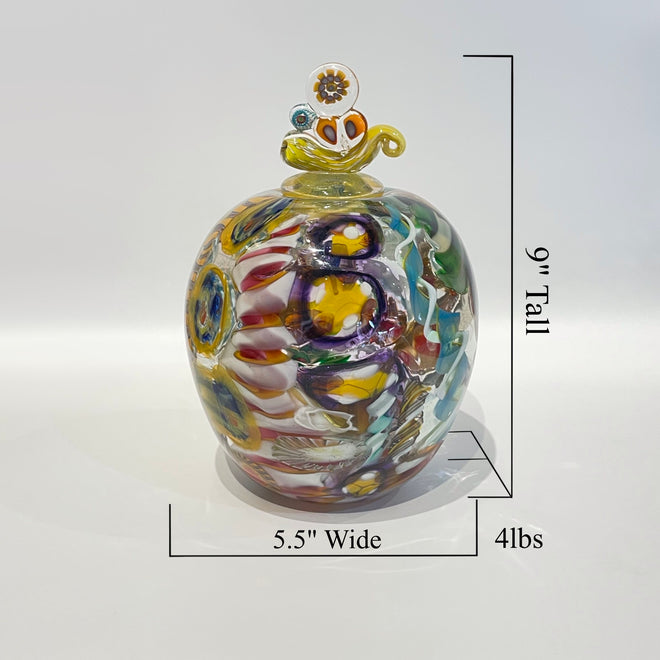Multicolor Handblown Glass Vase
