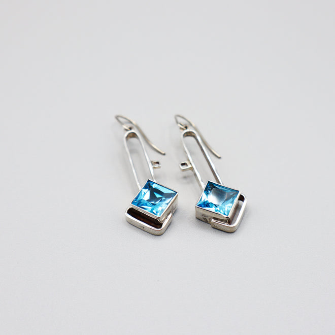 Sterling Silver Swiss Blue Topaz Earrings