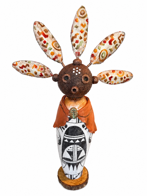 Handmade Mudhead Kachina Sculpture by Julie Hemer 