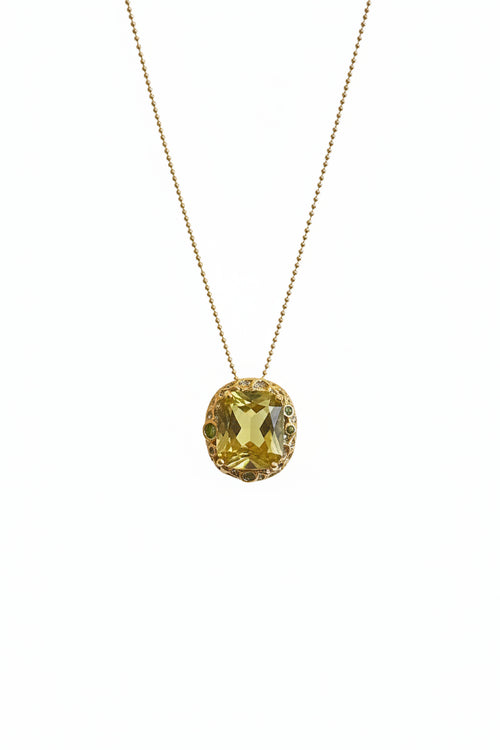 Lemon Quartz & Peridot Necklace