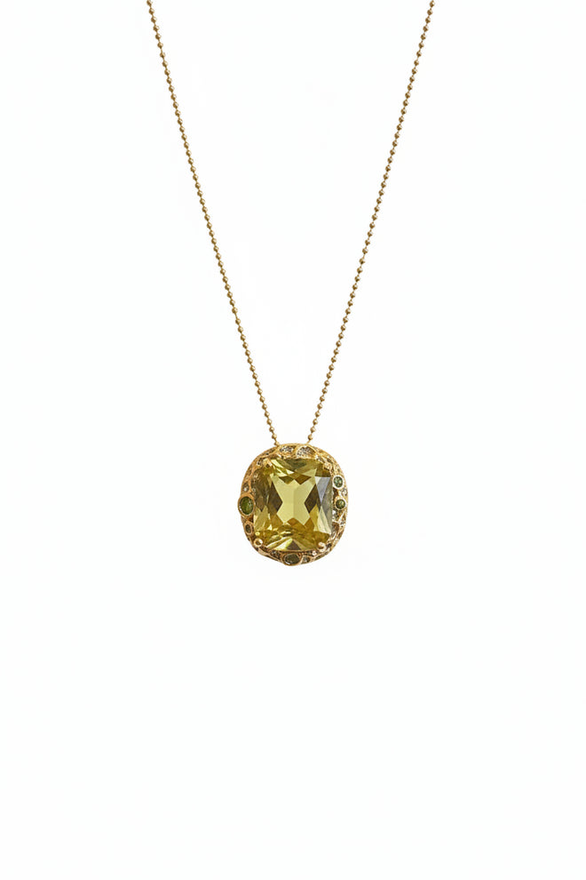 Lemon Quartz & Peridot Necklace